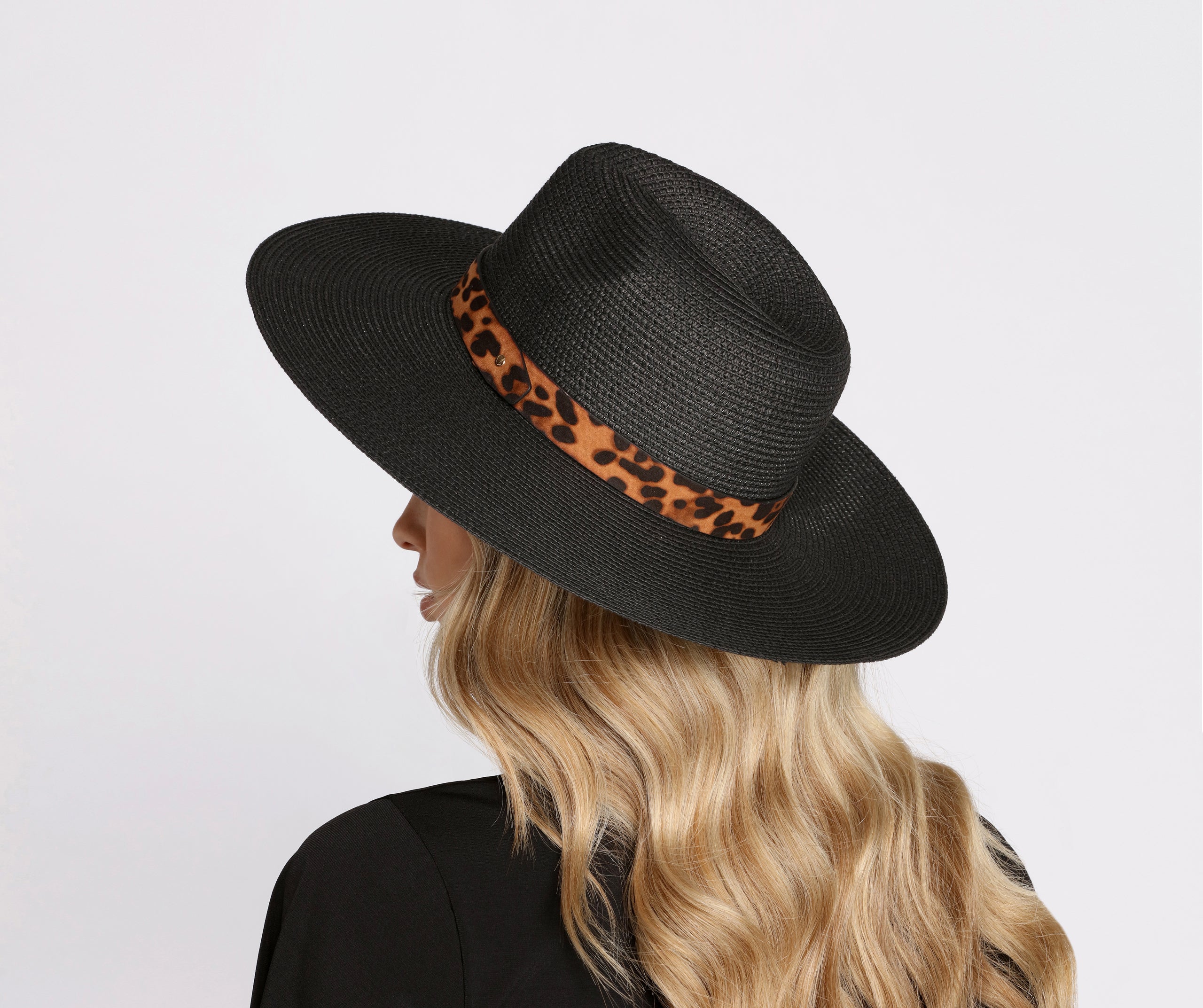 A Touch Of Leopard Straw Panama Hat