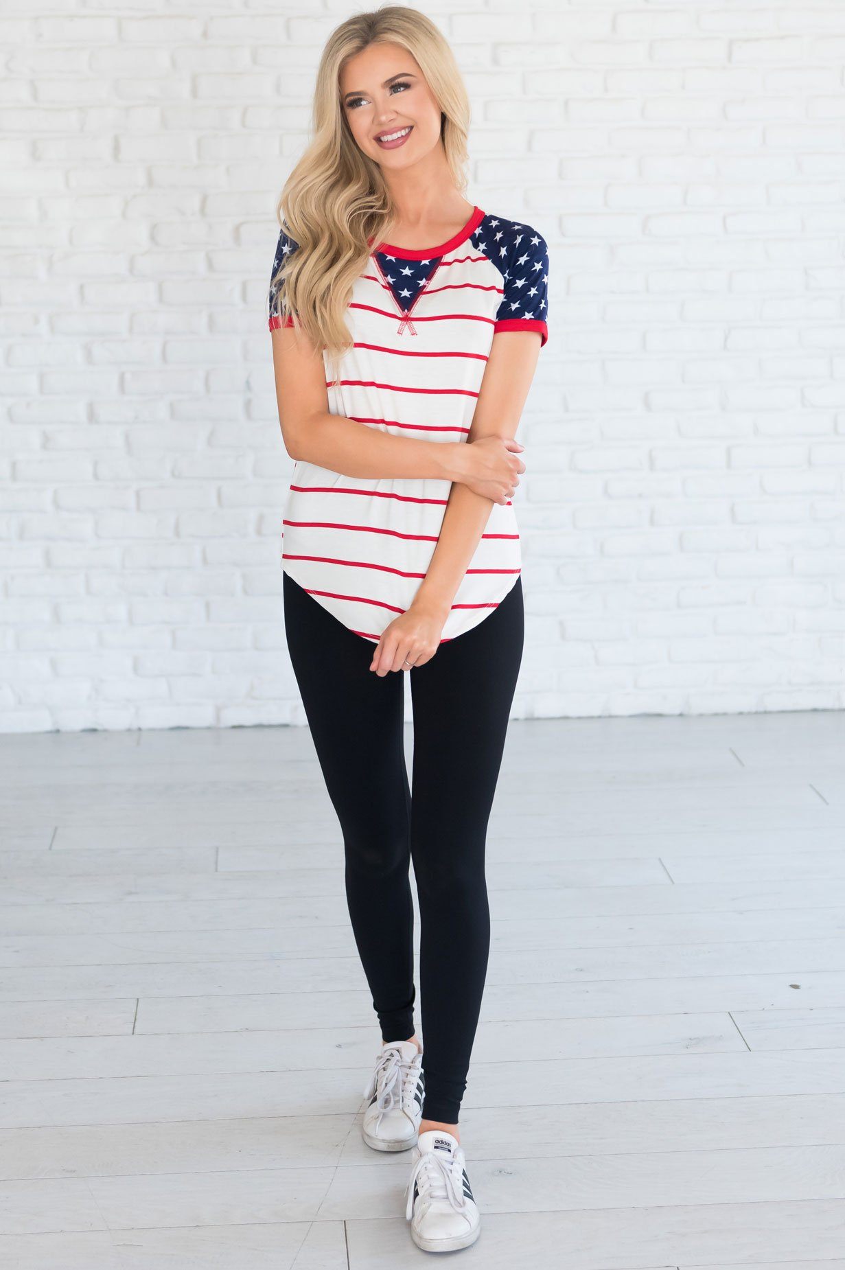 Stripes & Stars Modest Tee