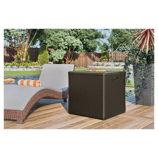 Suncast Storage Cube Resin Wicker 60 Gallon