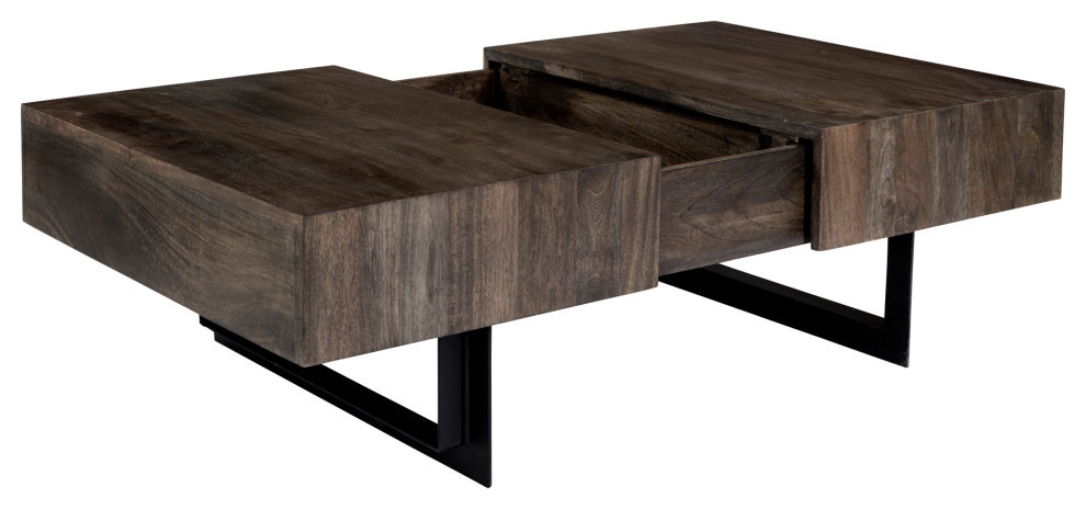 Moe  x27s Tiburon Storage Coffee Table in Natural   Industrial   Coffee Tables   by Homesquare  Houzz