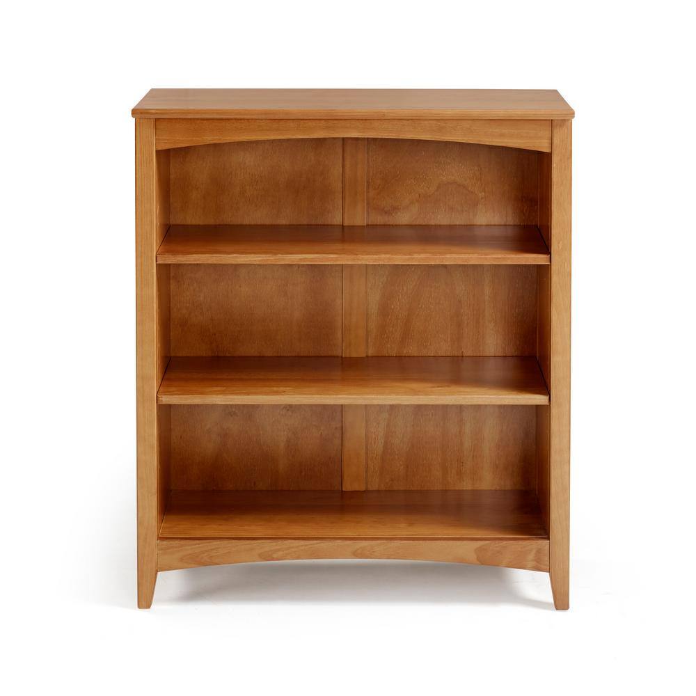 Camaflexi Shaker Style 36 in. Cherry Wood 3-shelf Standard Bookcase with Adjustable Shelves SHK365