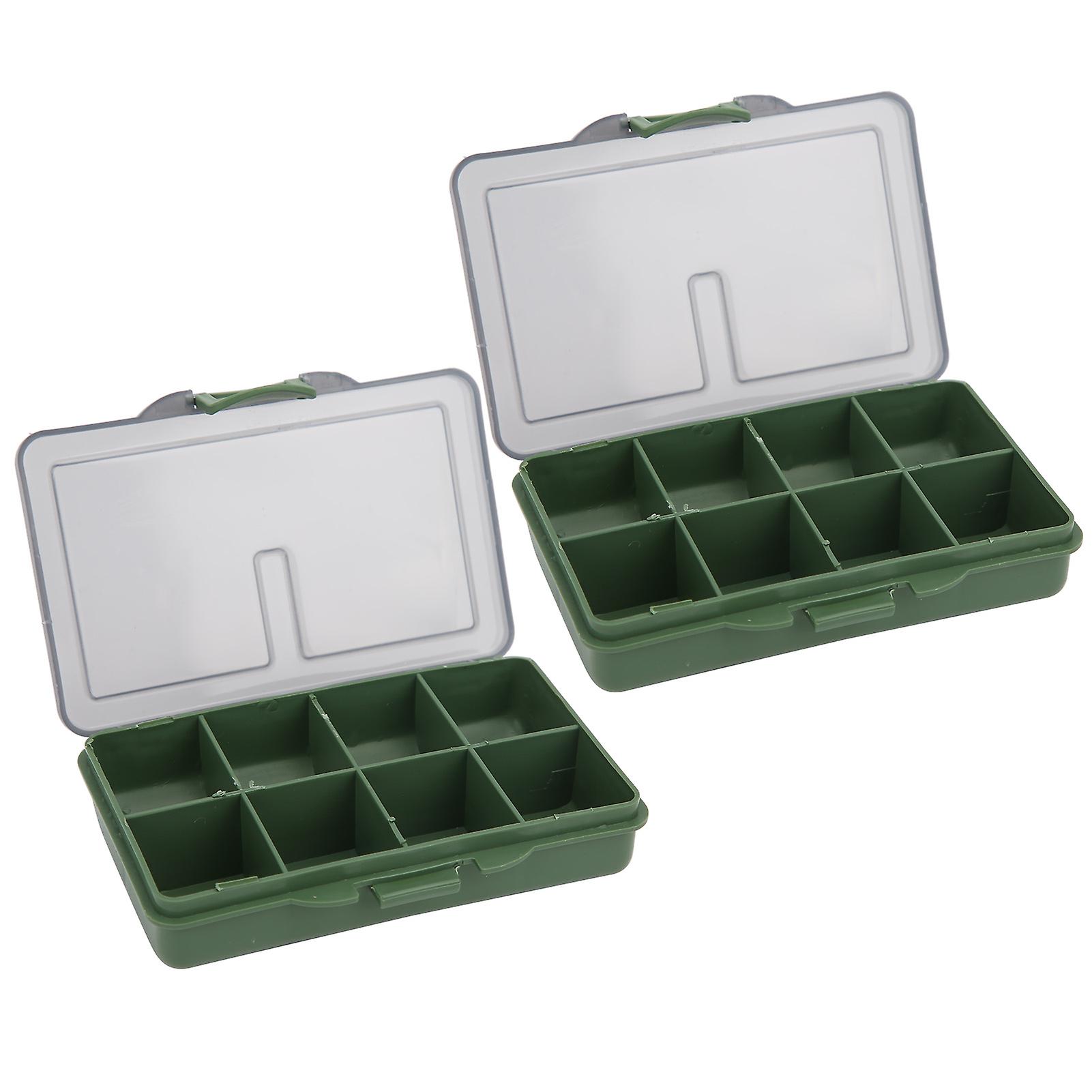 2pcs Fishing Hook Bait Gadget Box Mini Pp Storage Box Case For Fishing Tackle Accessories8 Compartments