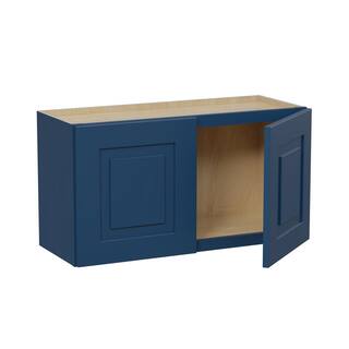 Home Decorators Collection Grayson Mythic Blue Plywood Shaker Stock Assembled Wall Kitchen Cabinet Soft Close 24 in. x 12 in. x 12 in. W2412-GMB