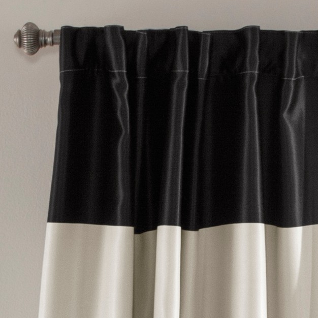 Light Filtering Montego Striped Curtain Panels Off White black Lush D cor