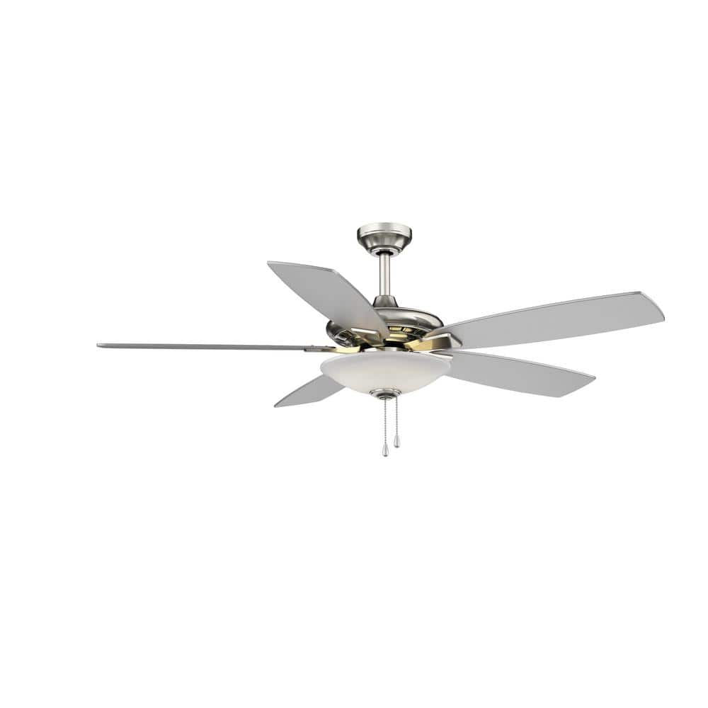 Hampton Bay Menage 52 in Integrated LED Indoor Low Profile Brushed Nickel Ceiling Fan with Light Kit