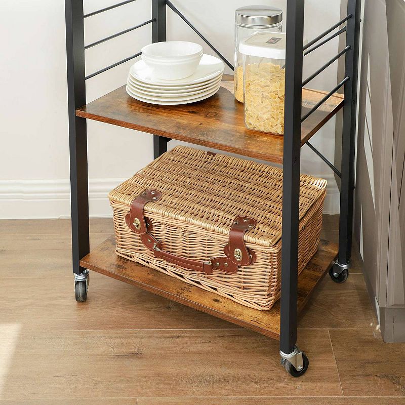 Kitchen Baker’s Rack， Microwave Oven Stand Storage Cart， 3-Tier Serving Cart