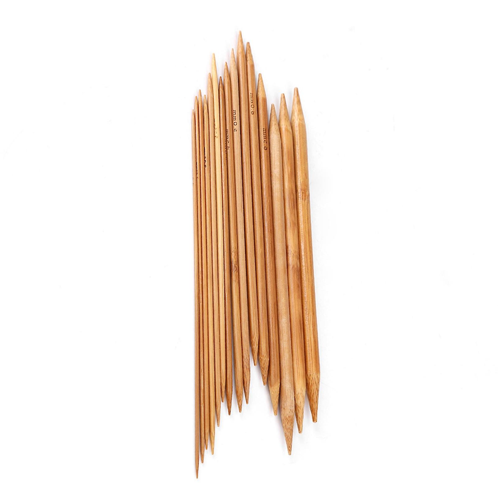 Bamboo Knitting Needles Smooth Double Pointed Set 15 Sizes From 2mm To 10mm