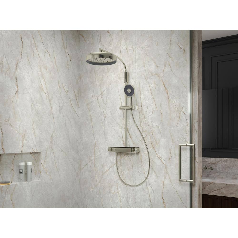 KOHLER Statement 3-Spray Patterns with 1.75 GPM 5.125 in. Wall Mount Handheld Shower Head in Vibrant Brushed Nickel 26282-G-BN