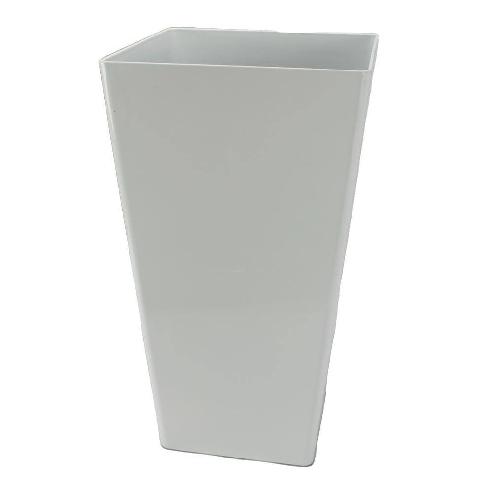 Vigoro 11.5 in. Harmony Modern Matte White Plastic Square Planter (11.5 in. L x 11.5 in. W x 20 in. H) PPS11500A10