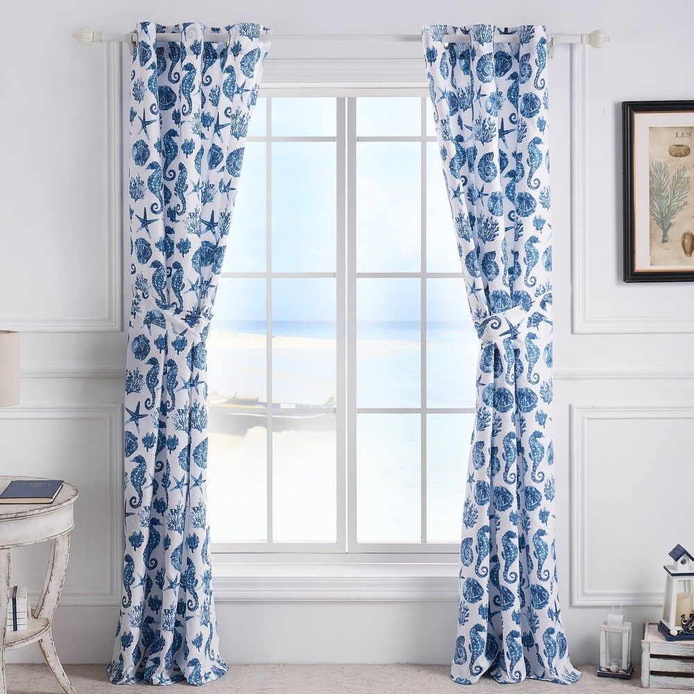 Greenland Home Fashions Pebble Beach Grommet Top Curtains   84 W x 84 L