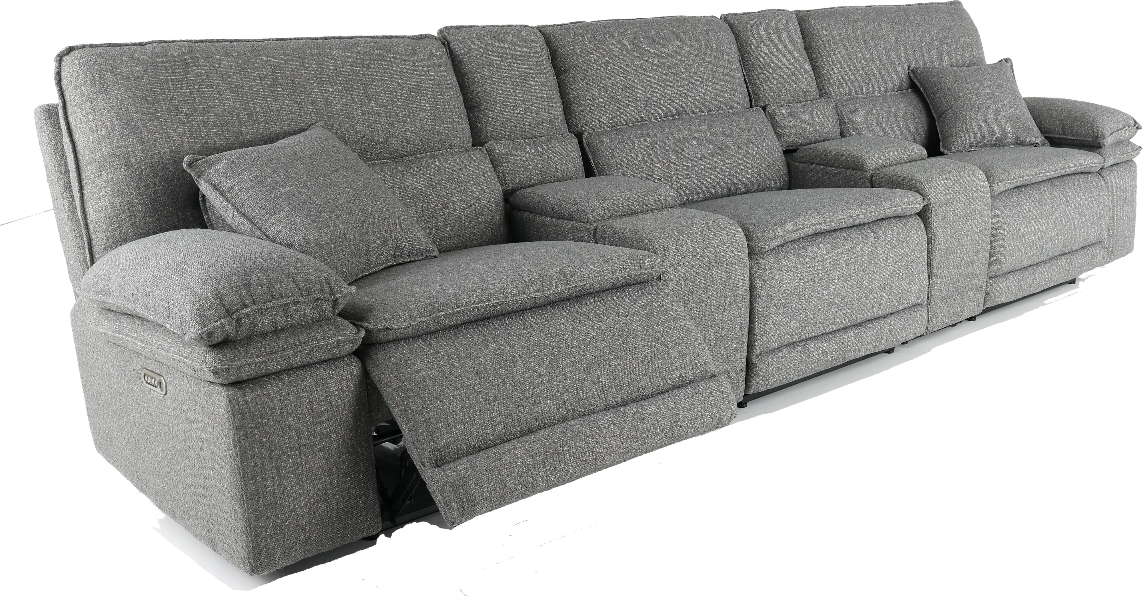 Merino Charcoal Gray 5 Piece Power Reclining Sofa