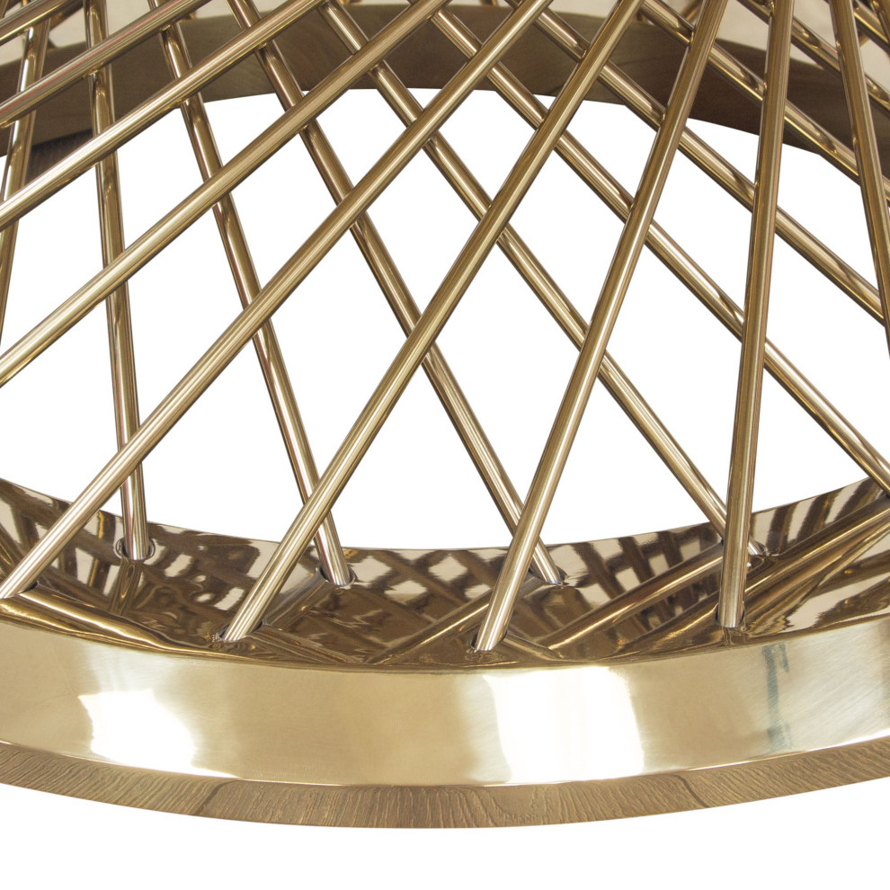 Solstice 35 quotRound Cocktail Table With Spiral Spoked Base  Gold   Contemporary   Coffee Tables   by clickhere2shop  Houzz