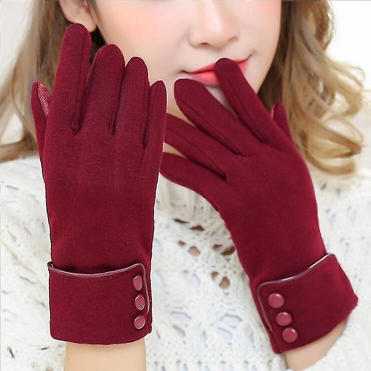 Women Winter Gloves Warmer Plush Glove Lined Windproof Touchscreen Gloves For Women Girls2set Grey+red