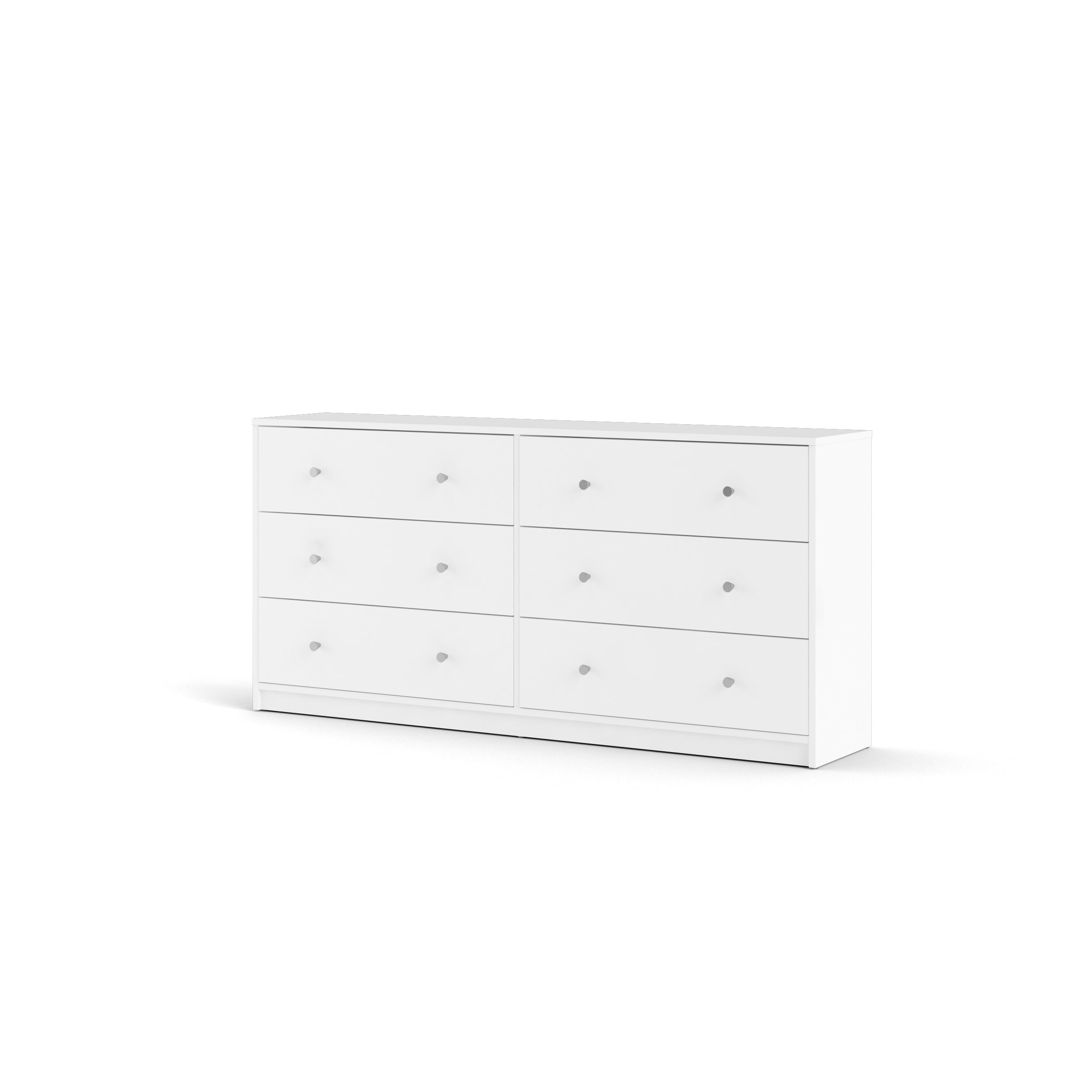 Studio 6 Drawer Double Dresser, White