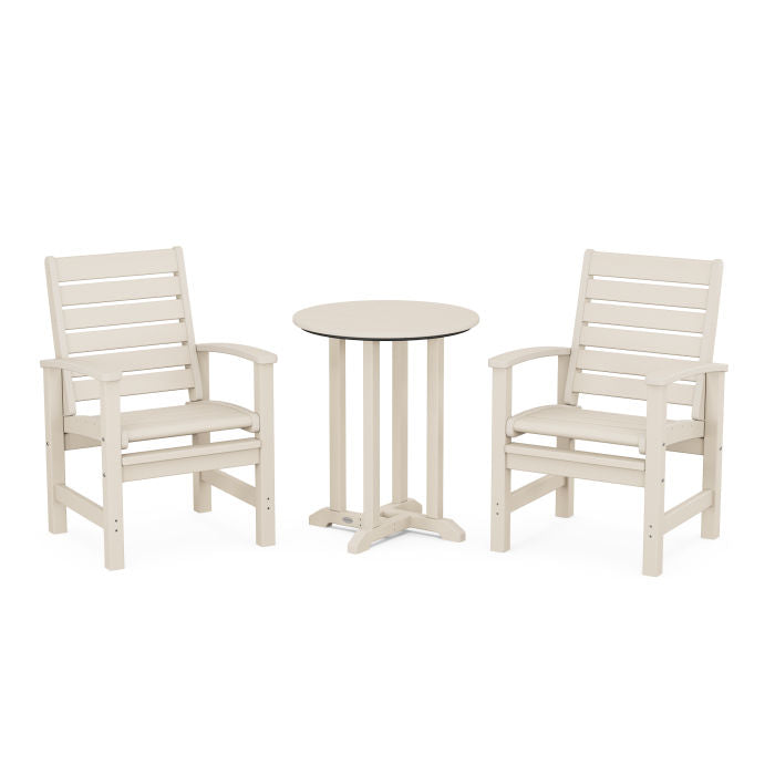 Polywood Signature 3-Piece Round Farmhouse Dining Set PWS1312-1