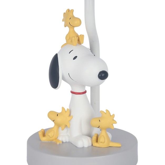 Lambs amp Ivy Classic Snoopy amp Friends White gray Nursery Lamp With Shade amp Bulb