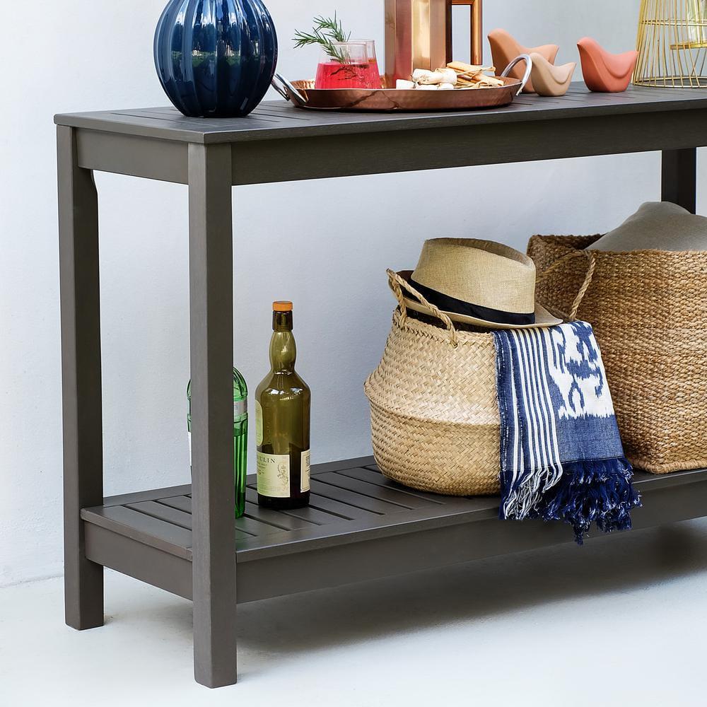 Cambridge Casual Braga Dark Gray Wood Outdoor Side Table