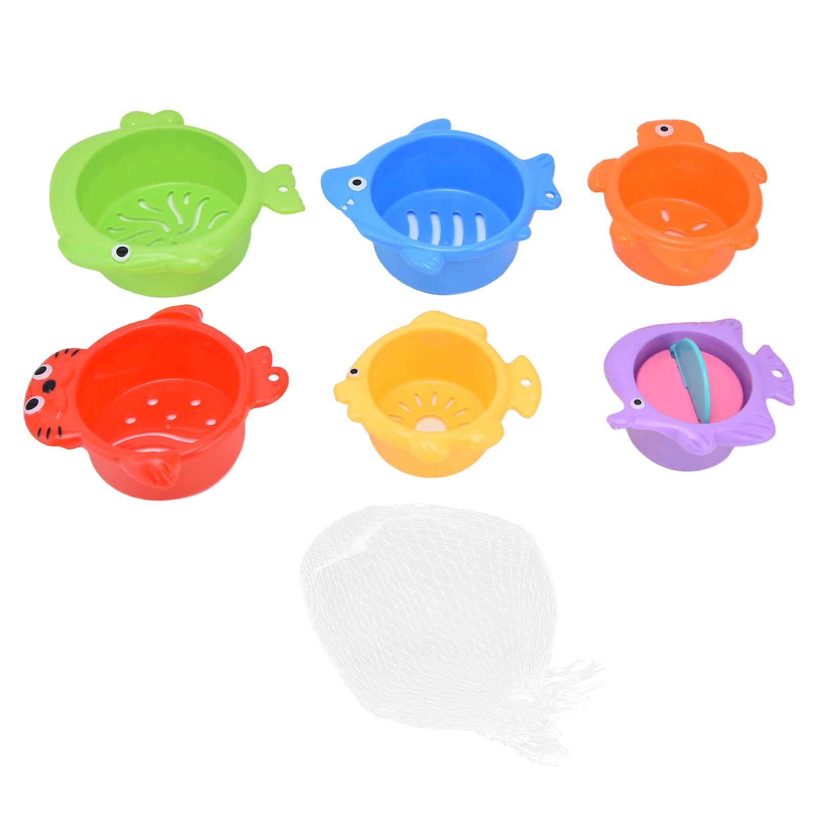 Baby Fish Stacking Bath Cups Animal Shapes Building Baby Stack Cups Early Educational Toys For Tubs Water Table Games