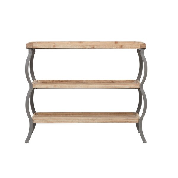 Brown Iron Rustic Console Table - 39 x 13 x 33