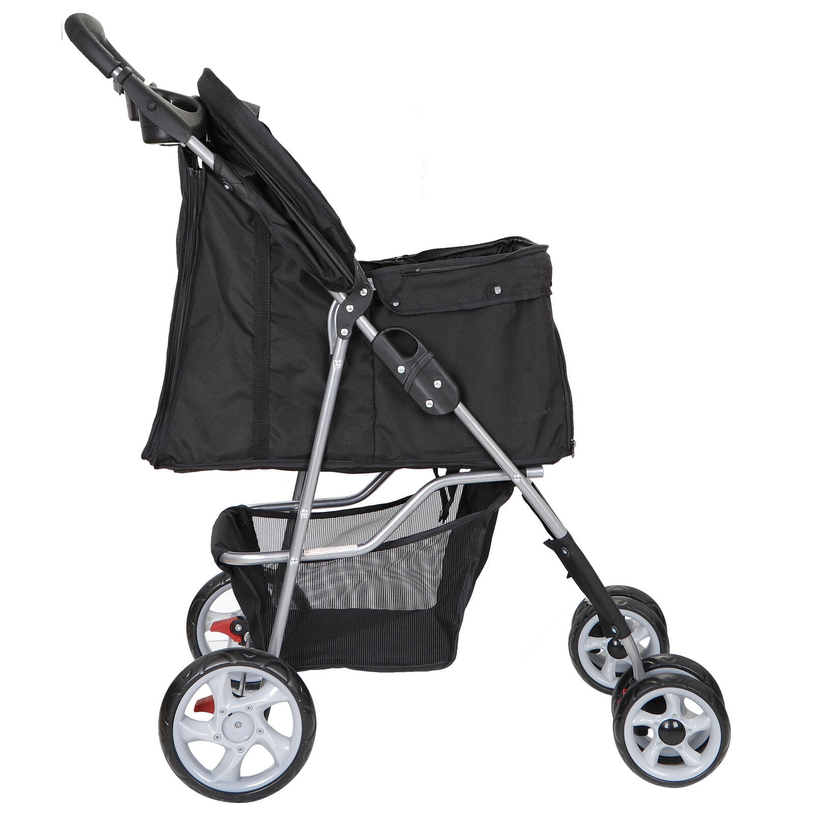 ZENSTYLE Foldable Dog Stroller Pet Travel Carriage Detachable Carrier Cart - Black