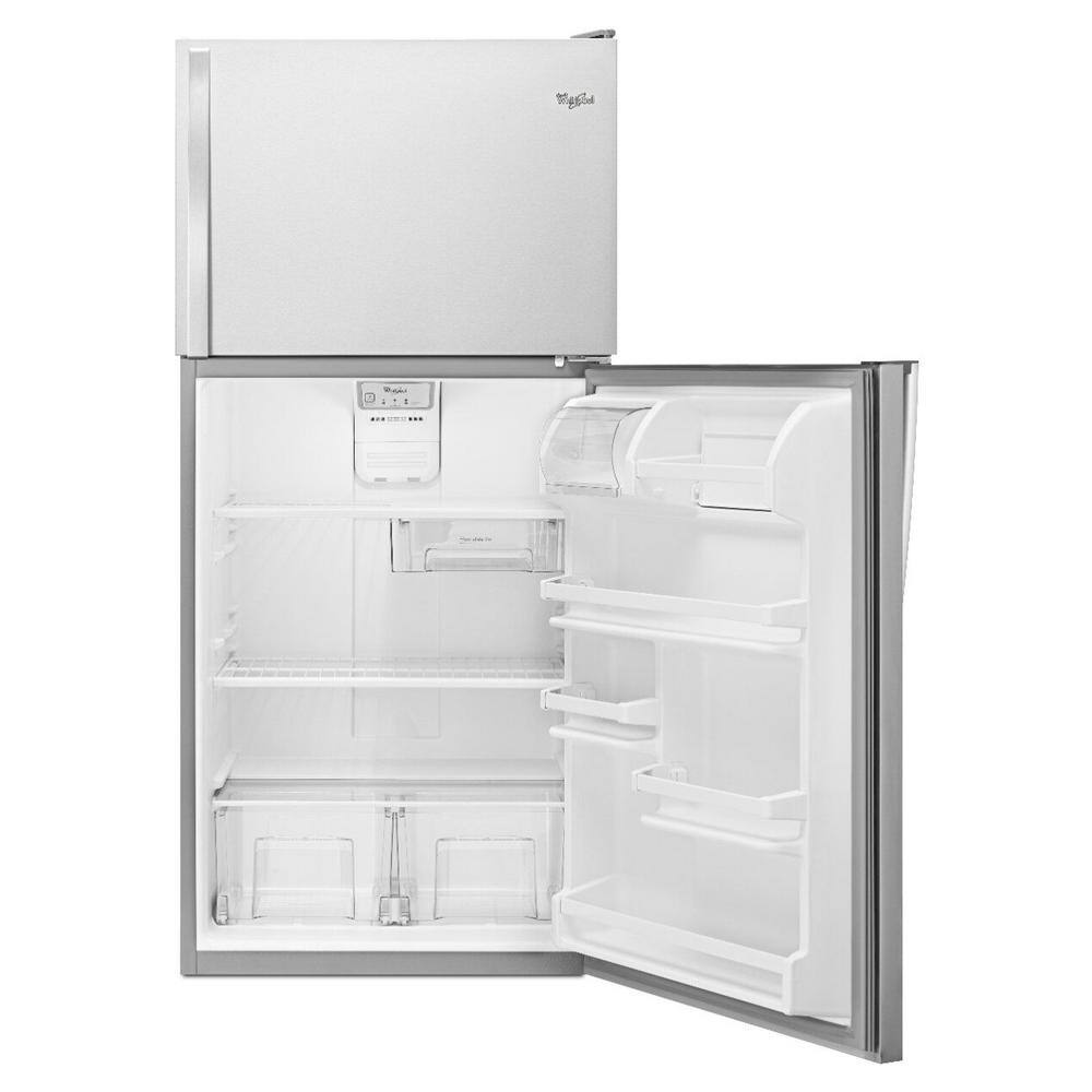 Whirlpool 18.25 cu. ft. Top Freezer Built-In and Standard Refrigerator in Monochromatic Stainless Steel WRT108FFDM