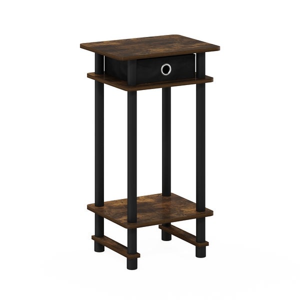 Furinno Turn-N-Tube Tall End Table with Bin