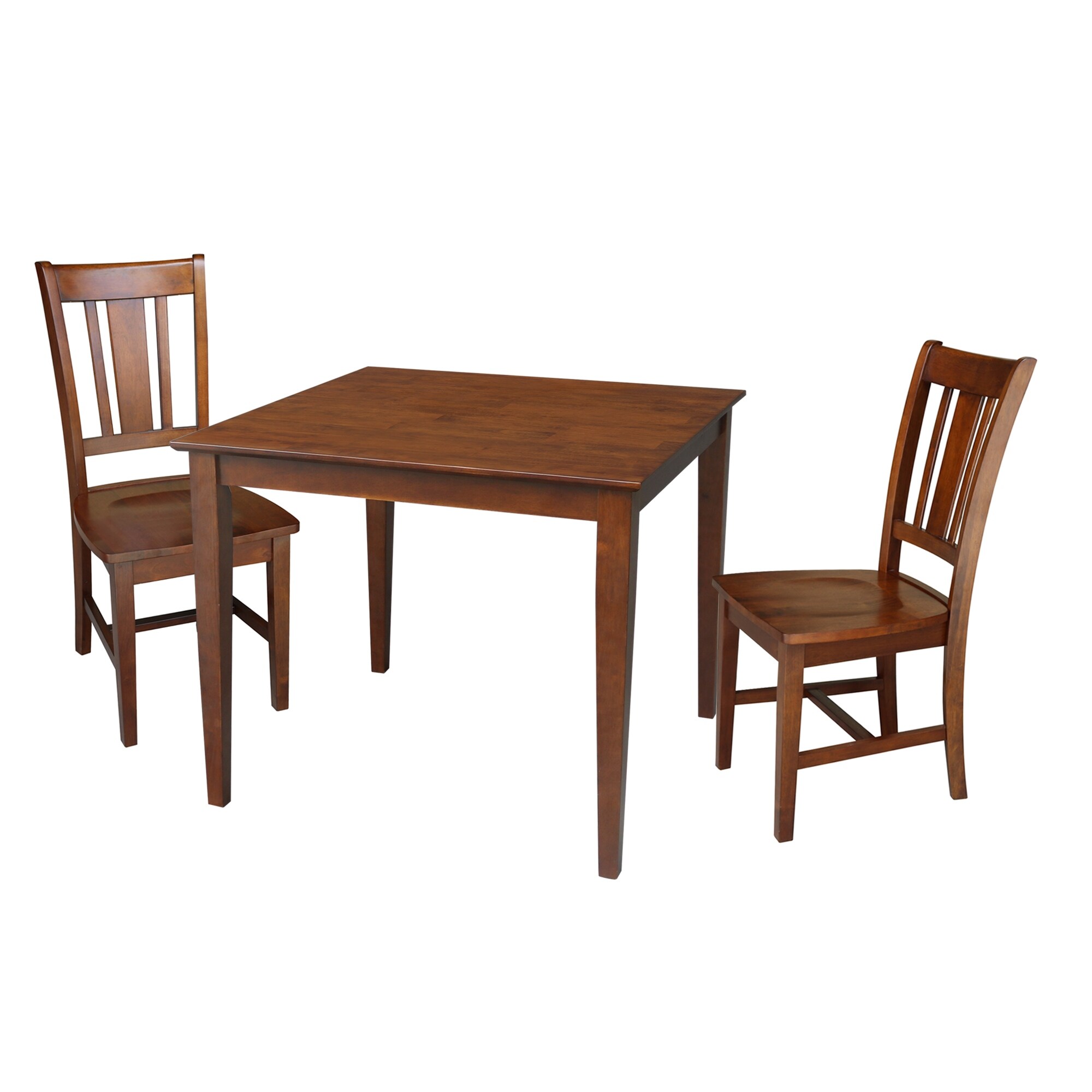 36x36 Dining Table with 2 Chairs in Espresso