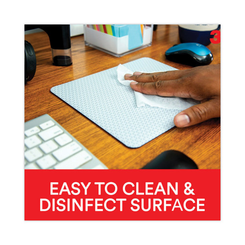 3M Precise Mouse Pad with Nonskid Repositionable Adhesive Back， 8.5 x 7， Bitmap Design (MP200PS)