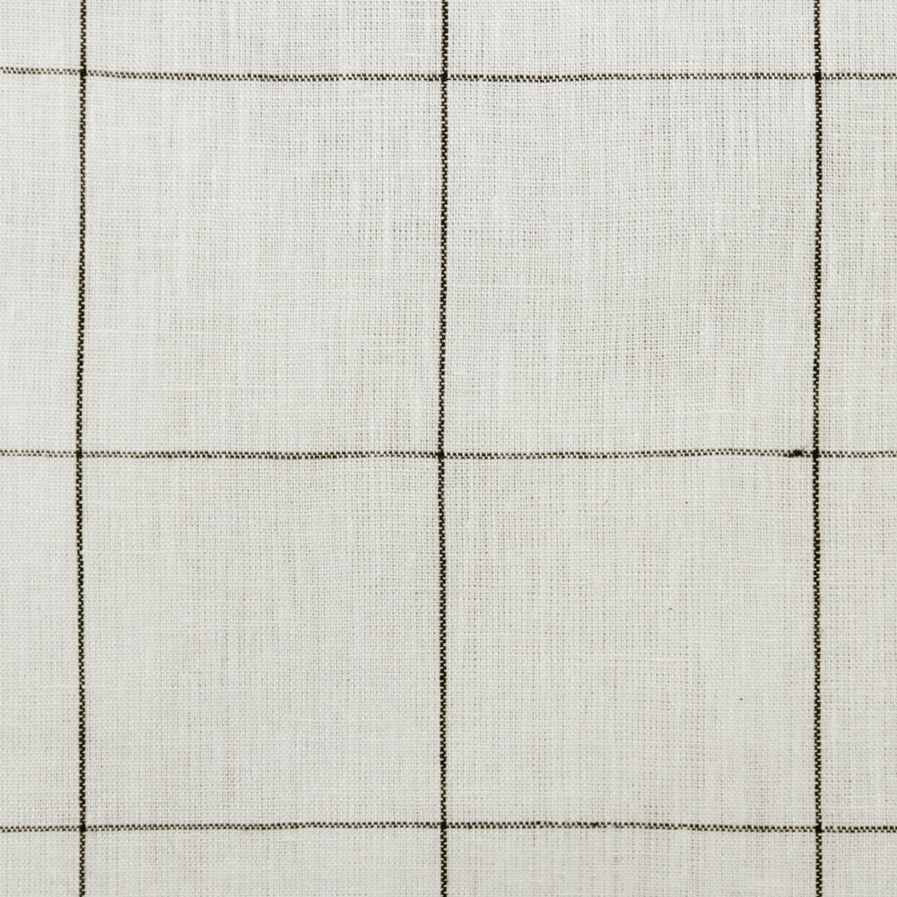 Sevita Hand Woven Ivory/Black Checkered Farmhouse Linen Throw Pillow  20\