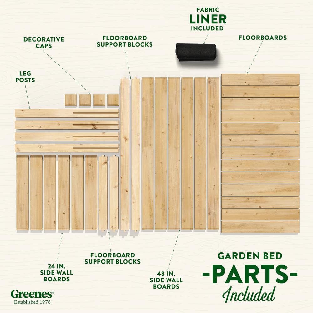 Greenes Fence 48 in. L x 24 in. W x 31 in. H Original Cedar Elevated Garden Bed RCEV2448