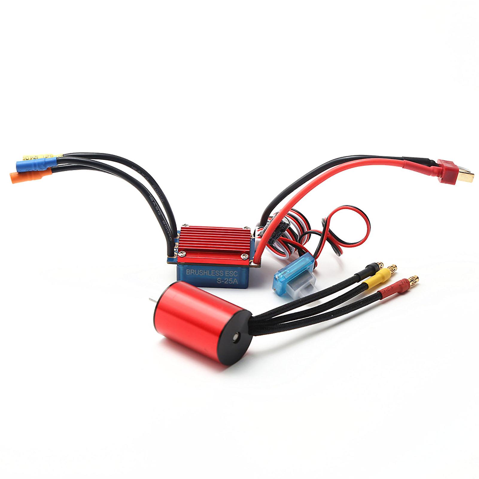 S2435 4800kv Brushless Motor 4p Sensorless 25a Brushless Esc Electric Speed Controller For 1/16 1/18 Rc Car Truck No.298310