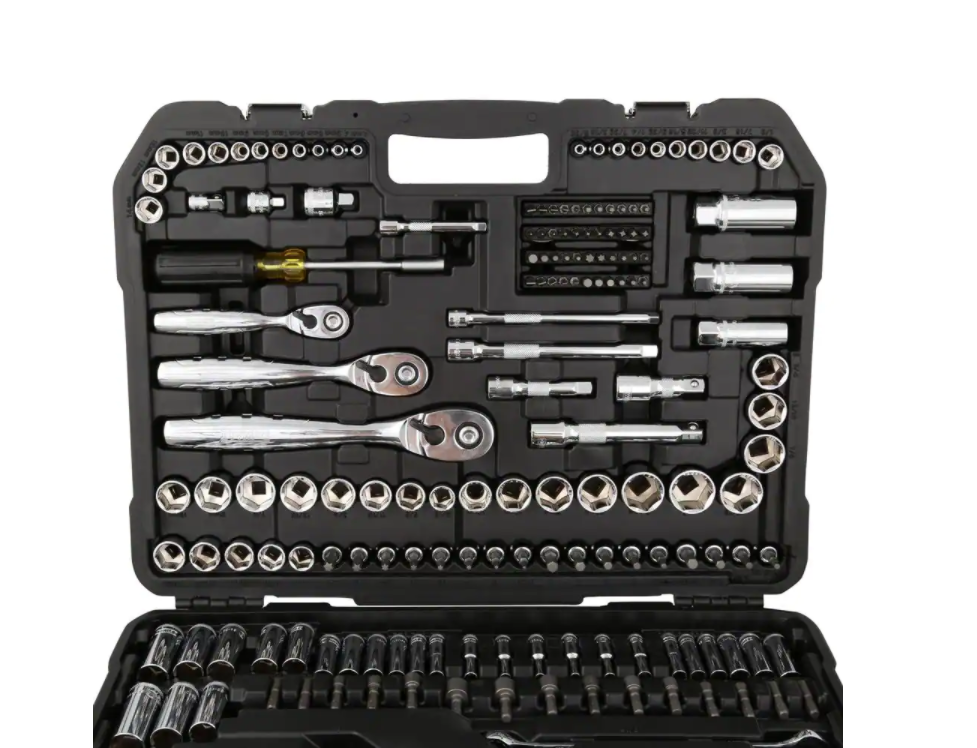 DEWALT DWMT75000 1/4 in.， 3/8 in.， and 1/2 in. Drive Polished Chrome Mechanics Tool Set (200-Piece)