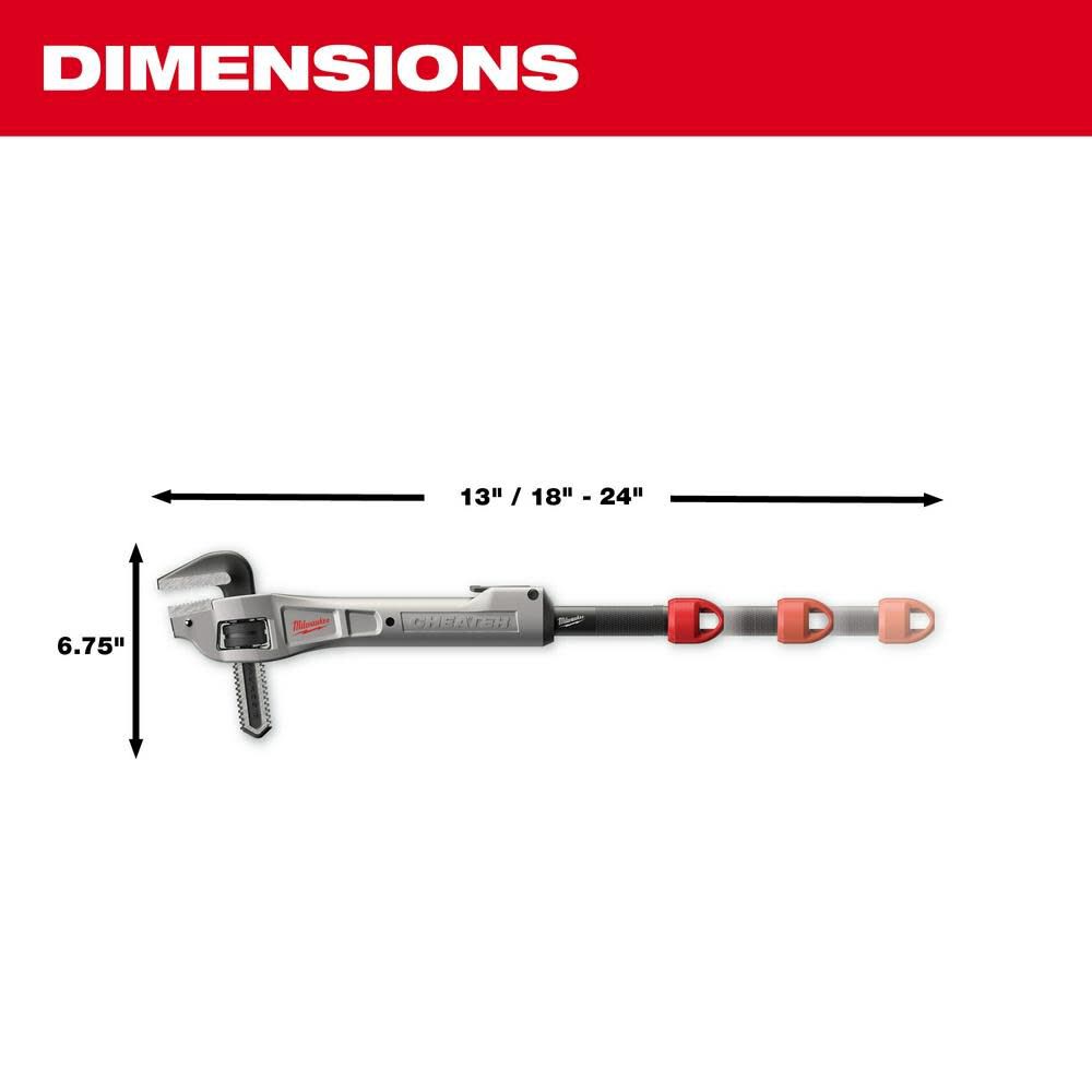 MW CHEATER Pipe Wrench Aluminum Offset Adaptable 48-22-7322 from MW