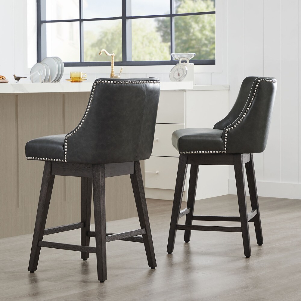 Ellie Upholstered Counter Height Swivel Barstools Single