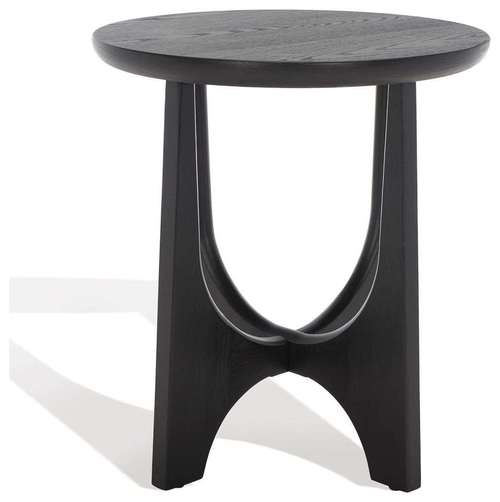 Contemporary End Table  Unique Shaped Base With Round Wooden Top   Contemporary   Side Tables And End Tables   by Decor Love  Houzz