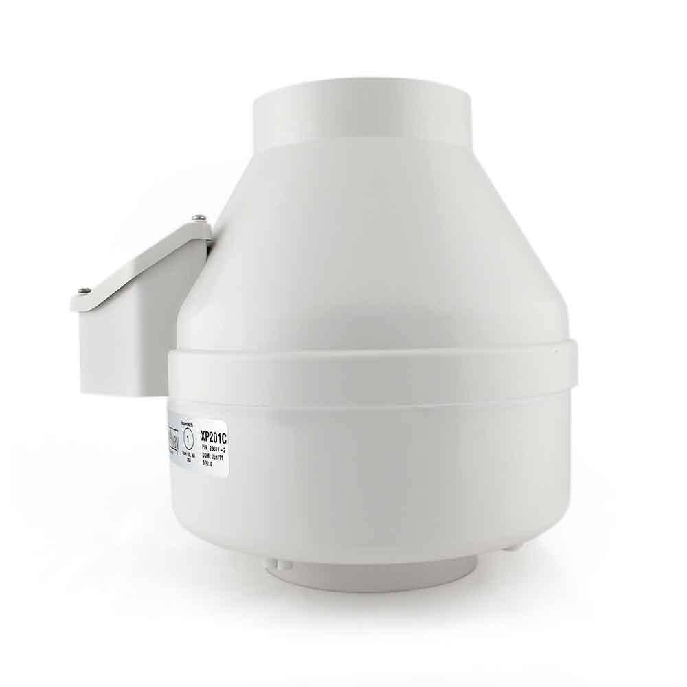 RadonAway XP201C 4 in. Inlet and Outlet Inline Radon Fan in White with 1.6 in. Maximum Operating Pressure 23011-1