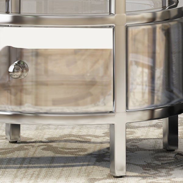 Beeching Mirrored Stainless Steel End Table by Christopher Knight Home