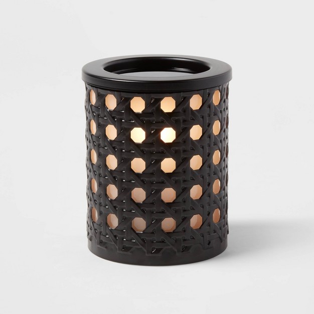 X 4 5 quot Bamboo Lattice Pattern Electric Scent Warmer Black