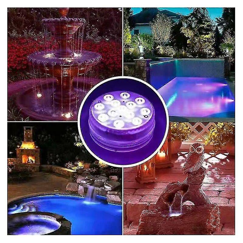 Submersible Led Pool Light Aquarium Atmosphere Light Multicolor Waterproof Spotlight With Remote Control4pcs