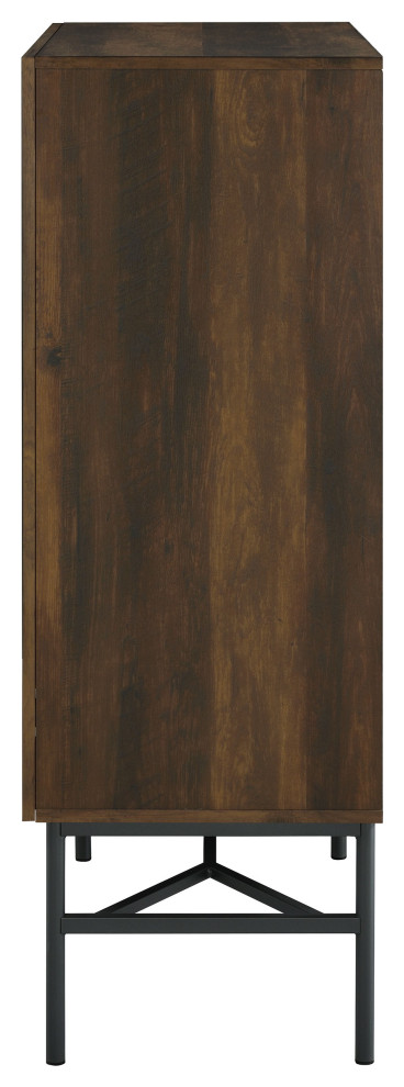 Bonilla 2 door Accent Cabinet With Glass Shelves Accent Cabinet Brown   Modern   Accent Chests And Cabinets   by Modon  Houzz