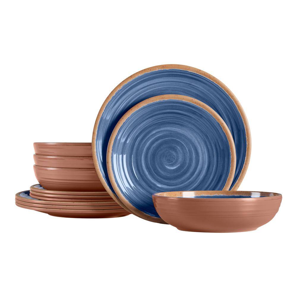 Home Decorators Collection Azria Melamine Dinnerware Set in Laguna Blue (Service For 4) PAN1085MBDSB