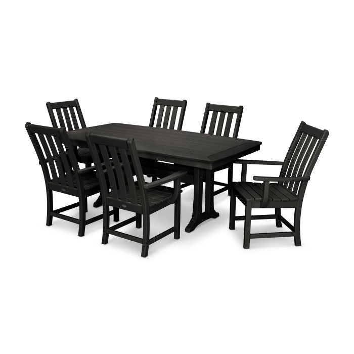 Polywood Vineyard 7pc Dining Set Farmhouse Style with Trestle Legs