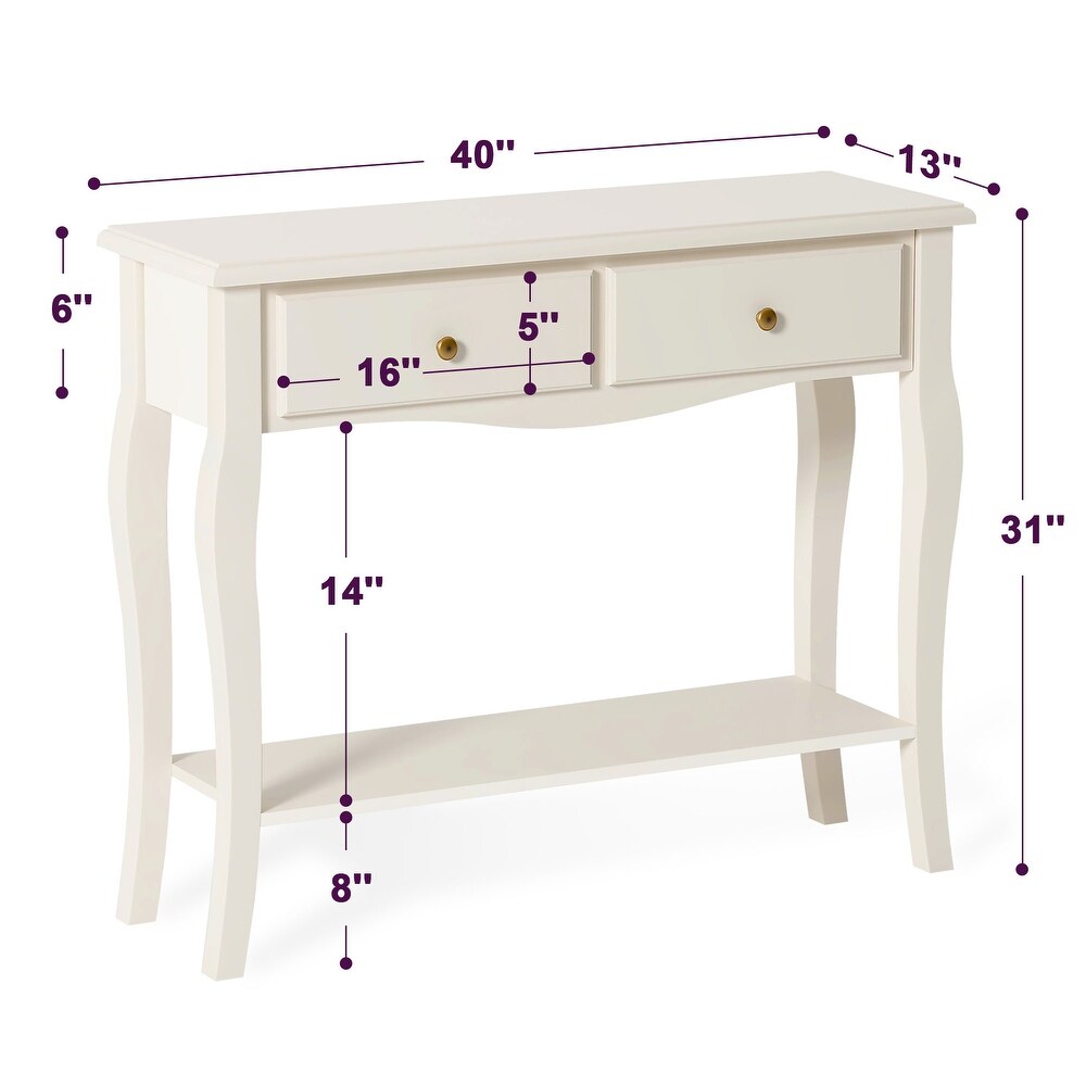 SOGES White Console Table for Hallway Narrow Sofa Table