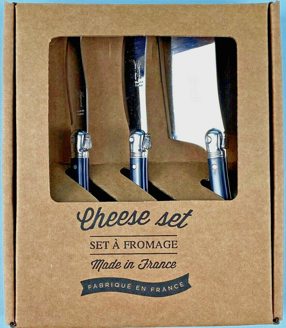 Laguiole Mini Cheese Set - Black， Set of 3 Utensils， Boxed