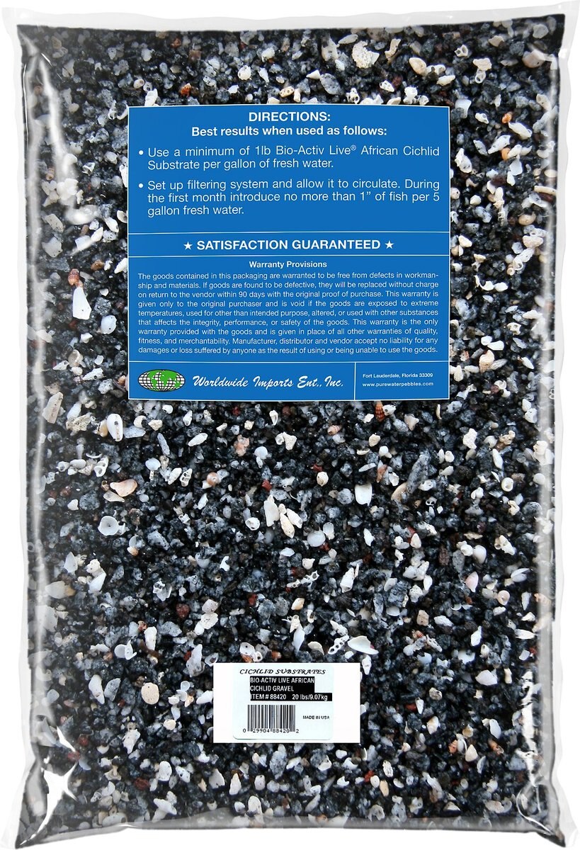 Pure Water Pebbles Bio-Activ Live African Cichlid Aquarium Substrate， 20-lb bag