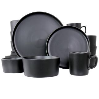 Elama Luxmatte 20-Piece Black Stoneware Dinnerware Set (Service for 4) 985114882M