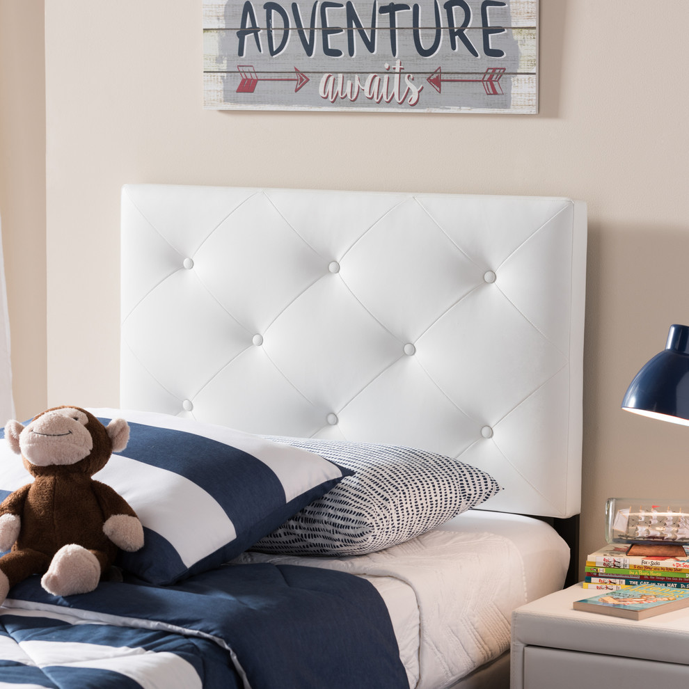 Baltimore Faux Leather Upholstered Twin Headboard   Transitional   Headboards   by Baxton Studio  Houzz