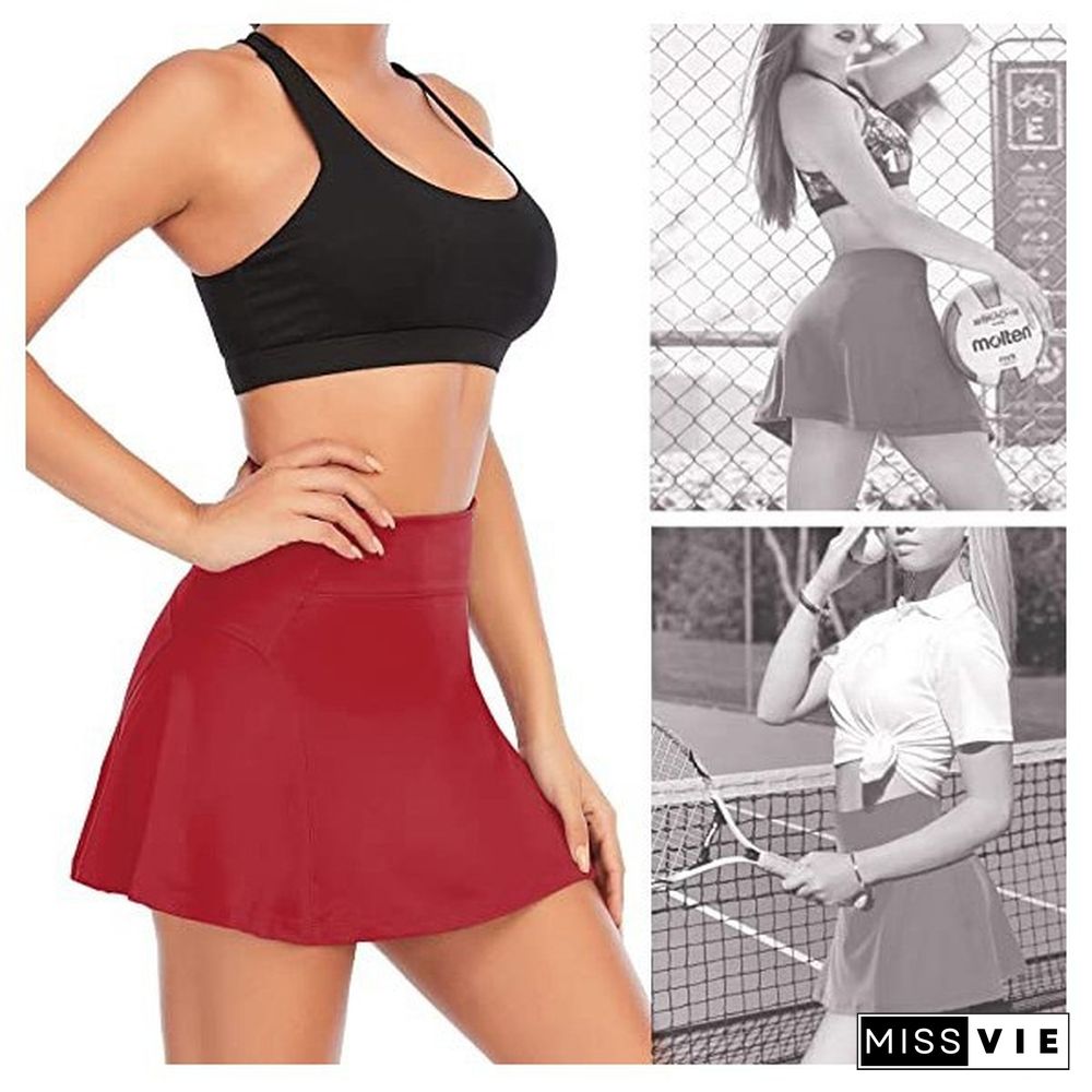 Women's Athletic Skort Running Tennis Golf Gym Sports Workout Skirt Plus Size S-5Xl