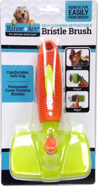 Rinse Ace Self-Cleaning Retractable Bristle Pet Brush