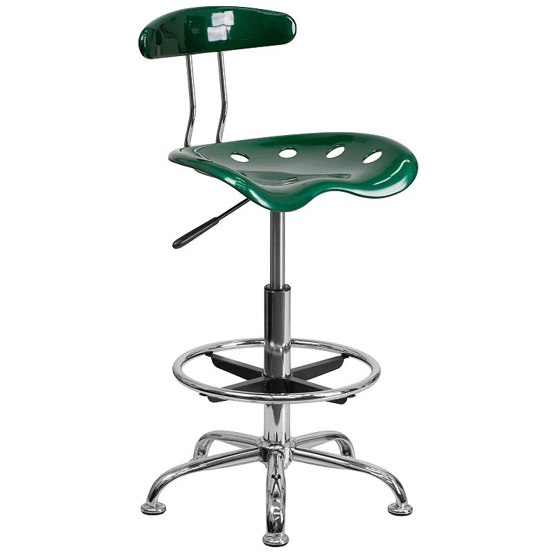 Flash Furniture Bradley Green Tractor Seat Drafting Stool